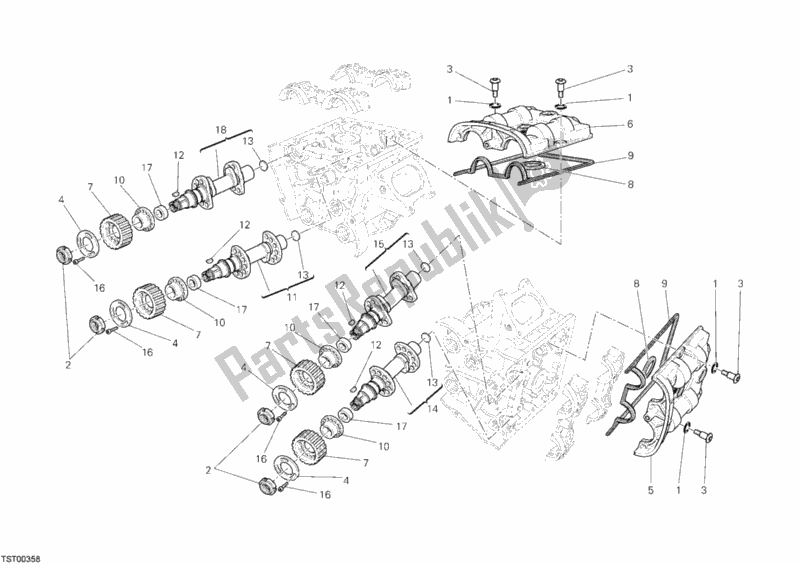 Todas as partes de Eixo De Comando do Ducati Streetfighter S 1100 2012